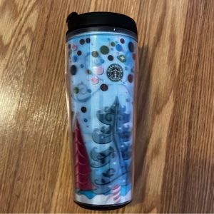 Starbucks 2004 Barista 16 oz Travel Tumbler‎ 3D Christmas Tree Design